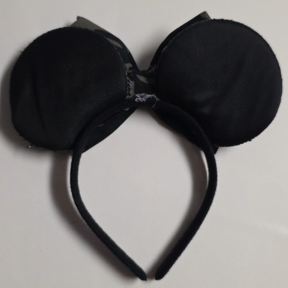 Camouflage Headband Girls Black Green Mouse Ears